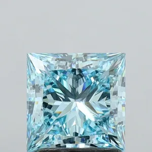 1.86ct PRINCESS Fancy Intense Blue VVS2 Coloured Lab diamond