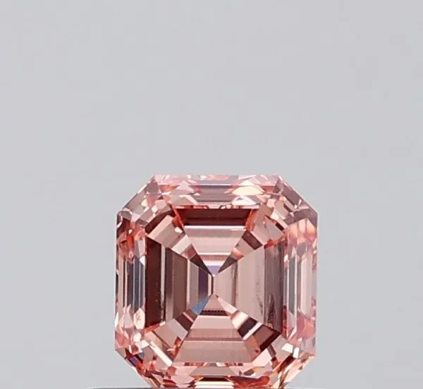 0.7ct EMERALD Fancy Intense Orange Pink SI1 Coloured Lab diamond