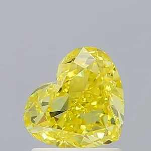 1.29ct HEART Fancy Vivid Yellow VS1 Coloured Lab diamond