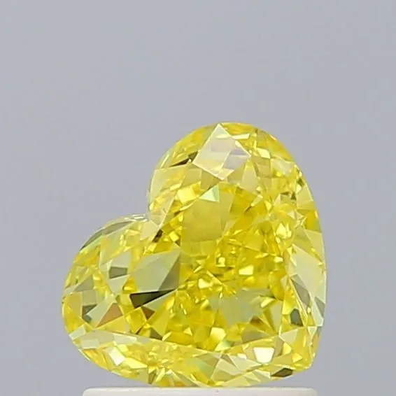 1.29ct HEART Fancy Vivid Yellow VS1 Coloured Lab diamond