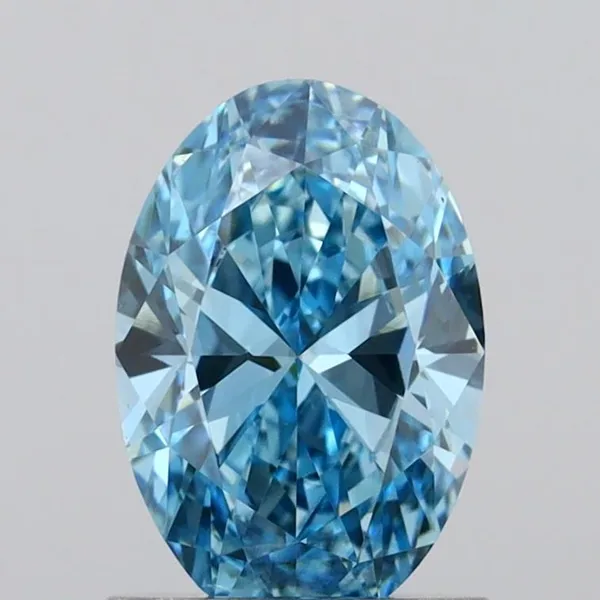 1.05ct OVAL Fancy Vivid Blue VVS2 Coloured Lab diamond