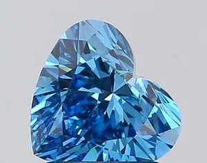 1.5ct HEART Fancy Vivid Blue VVS2 Coloured Lab diamond