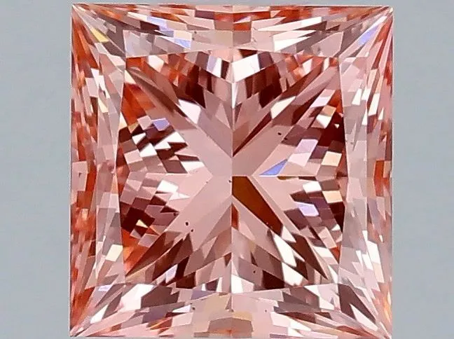 1.00ct PRINCESS Fancy Vivid Pink VS2 Coloured Lab diamond