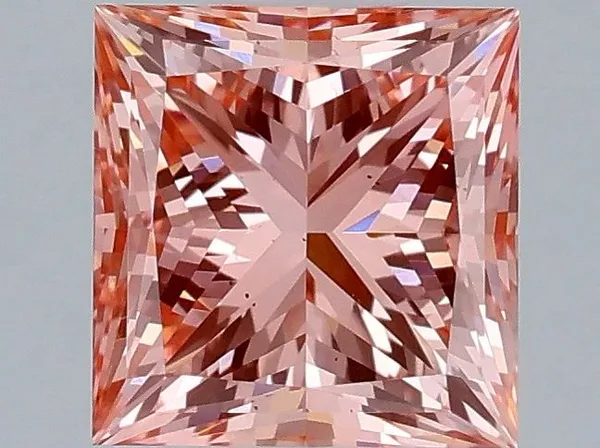 1ct PRINCESS Fancy Vivid Pink VS2 Coloured Lab diamond