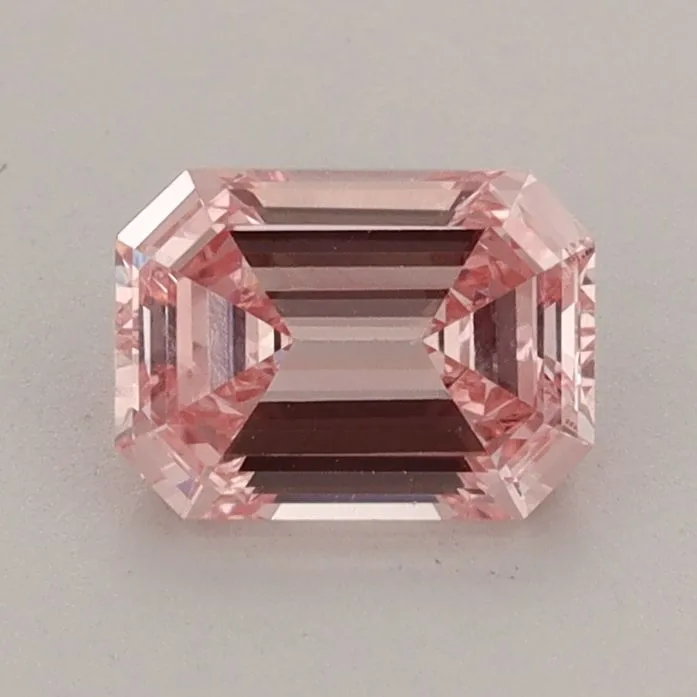 0.92ct EMERALD Fancy Intense Pink VS1 Coloured Lab diamond