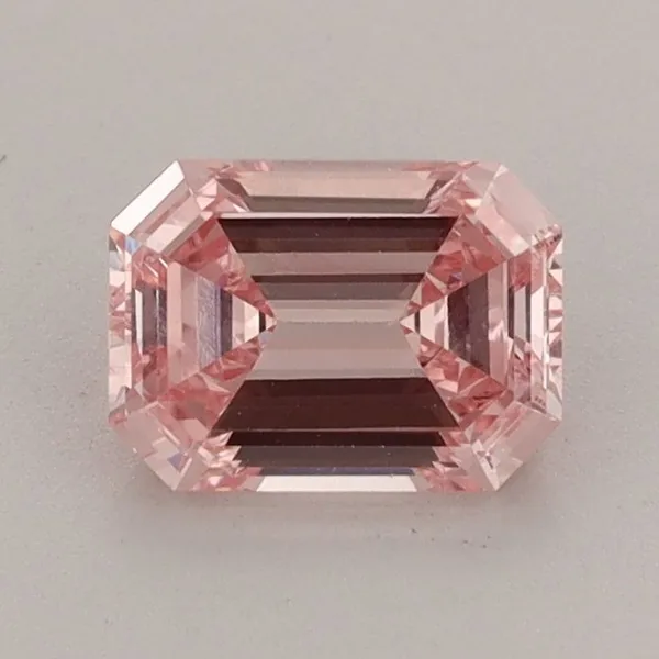 0.92ct EMERALD Fancy Intense Pink VS1 Coloured Lab diamond
