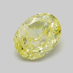 0.77ct OVAL Fancy Intense Yellow VS1 Coloured Lab diamond