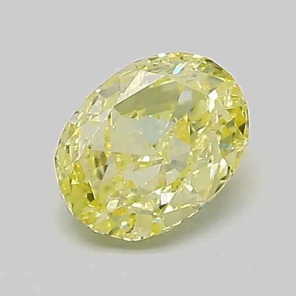 0.77ct OVAL Fancy Intense Yellow VS1 Coloured Lab diamond