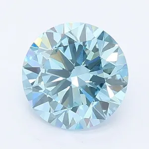 1ct ROUND Fancy Vivid Blue VVS2 Coloured Lab diamond