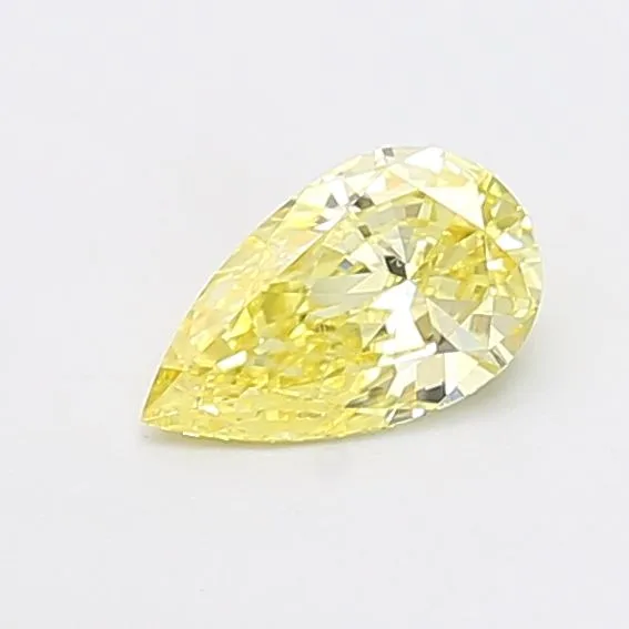 0.68ct PEAR Fancy Intense Yellow VVS2 Coloured Lab diamond