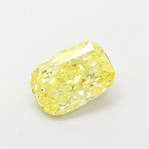 1.15ct CUSHION Fancy Intense Yellow VS1 Coloured Lab diamond