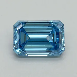 1.04ct EMERALD Fancy Vivid Blue VS1 Coloured Lab diamond