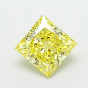 3.04ct PRINCESS Fancy Intense Yellow VS1 Coloured Lab diamond