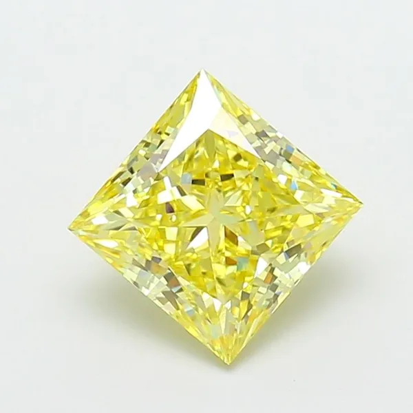 3.04ct PRINCESS Fancy Intense Yellow VS1 Coloured Lab diamond