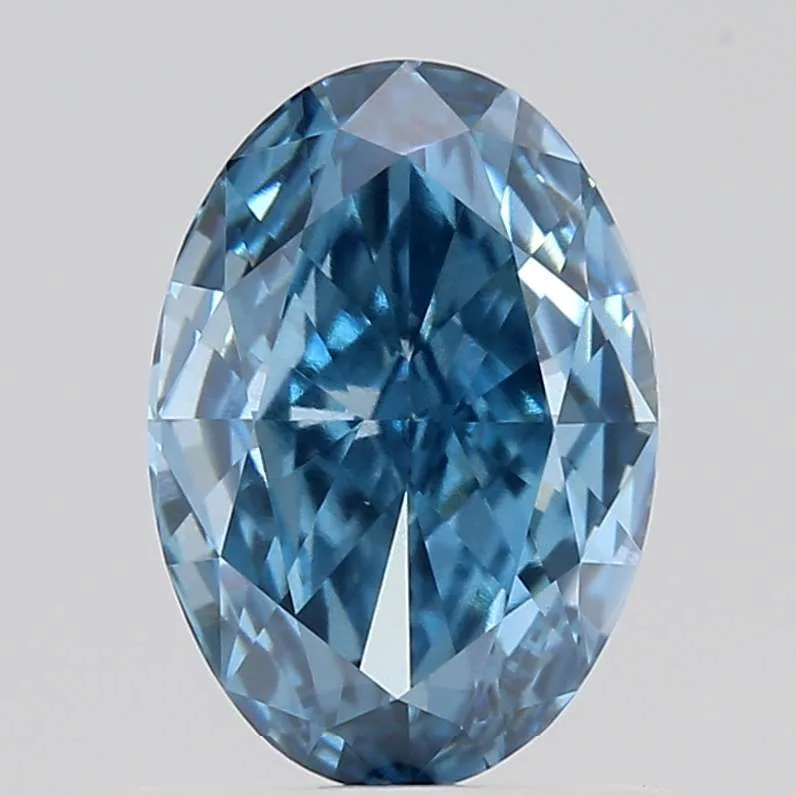 1.00ct OVAL Fancy Vivid Blue VS2 Coloured Lab diamond
