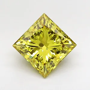 1.53ct PRINCESS Fancy Intense Yellow VS2 Coloured Lab diamond