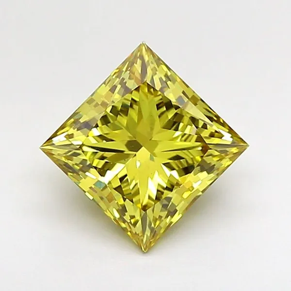 1.53ct PRINCESS Fancy Intense Yellow VS2 Coloured Lab diamond