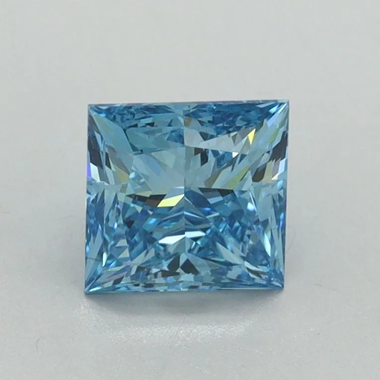 1.06ct PRINCESS Fancy Vivid Blue VS1 Coloured Lab diamond