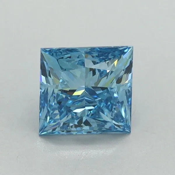 1.06ct PRINCESS Fancy Vivid Blue VS1 Coloured Lab diamond