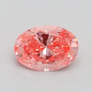 0.6ct OVAL Fancy Vivid Pink VS2 Coloured Lab diamond