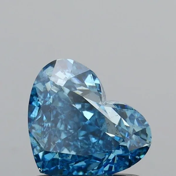 1ct HEART Fancy Vivid Blue SI1 Coloured Lab diamond