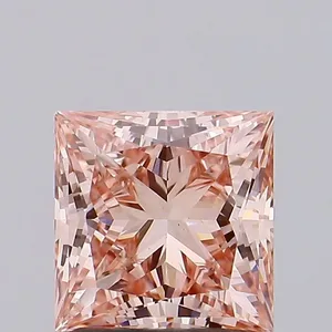 1.86ct PRINCESS Fancy Intense Brownish Pink VS1 Coloured Lab diamond