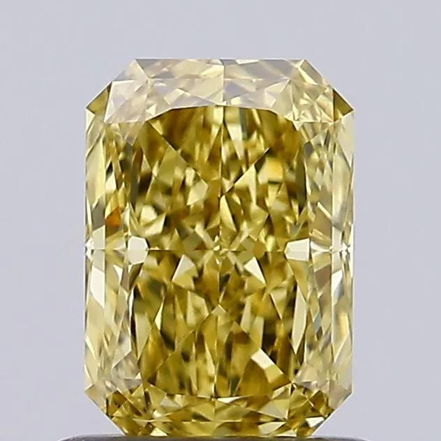 0.90ct RADIANT Fancy Intense Yellow VVS2 Coloured Lab diamond