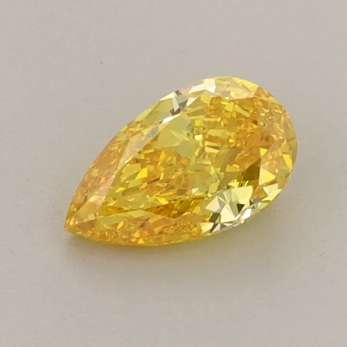0.67ct PEAR Fancy Vivid Yellow VVS1 Coloured Lab diamond