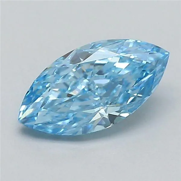 0.5ct MARQUISE Fancy Vivid Blue VVS2 Coloured Lab diamond
