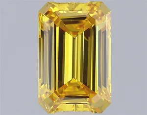0.65ct EMERALD Fancy Vivid Yellow VVS1 Coloured Lab diamond