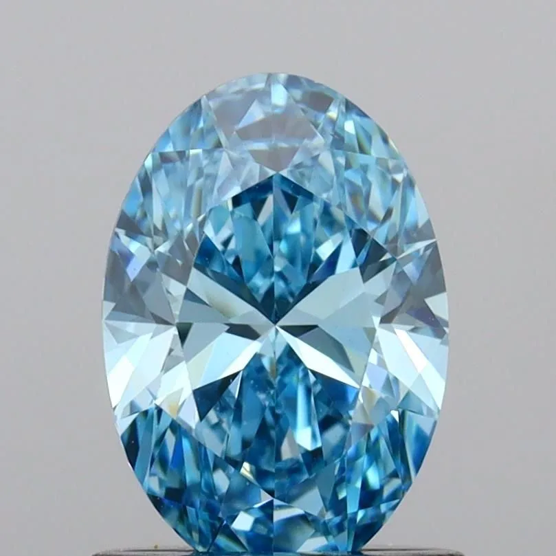 1.00ct OVAL Fancy Vivid Blue VS1 Coloured Lab diamond
