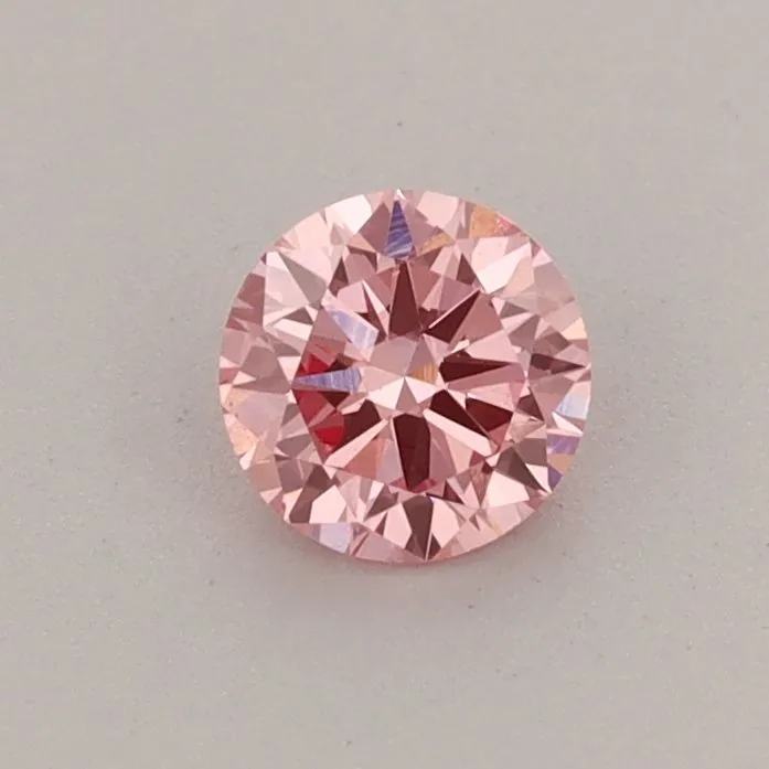0.39ct ROUND Fancy Vivid Pink VS1 Coloured Lab diamond