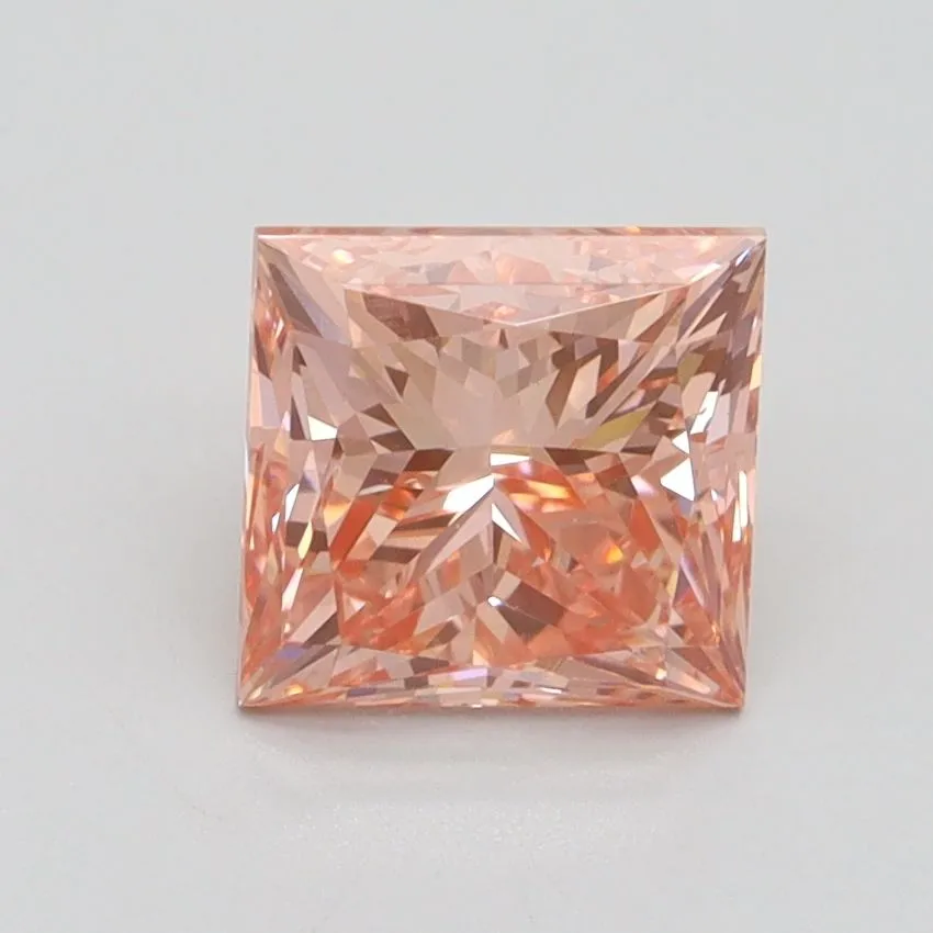 1.55ct PRINCESS Fancy Intense Pink VS2 Coloured Lab diamond