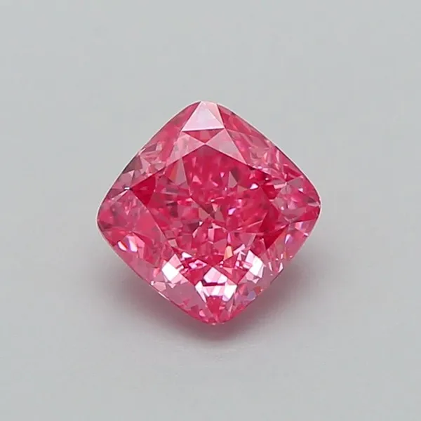 1.01ct CUSHION Fancy Vivid Pink VS1 Coloured Lab diamond