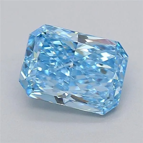 0.72ct RADIANT Fancy Vivid Blue VVS2 Coloured Lab diamond