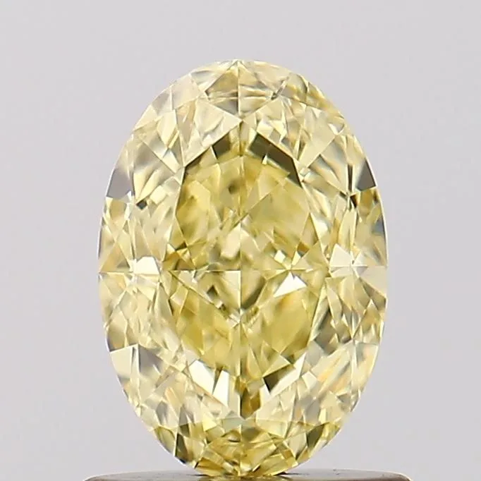 1.11ct OVAL Fancy Vivid Yellow VS1 Coloured Lab diamond