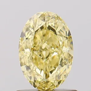 1.11ct OVAL Fancy Vivid Yellow VS1 Coloured Lab diamond