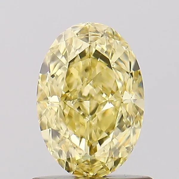 1.11ct OVAL Fancy Vivid Yellow VS1 Coloured Lab diamond