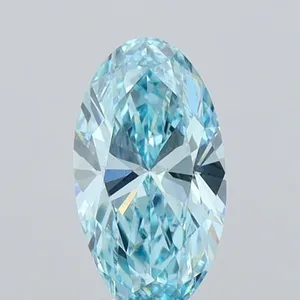1.13ct OVAL Fancy Vivid Blue VS1 Coloured Lab diamond