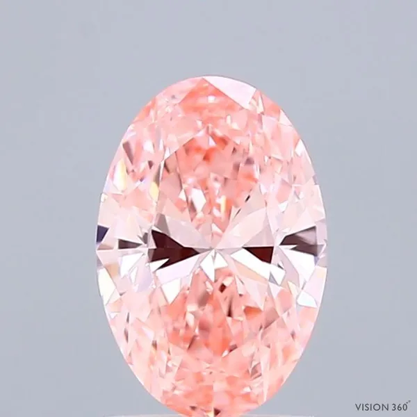 0.97ct OVAL Fancy Vivid Pink VVS2 Coloured Lab diamond
