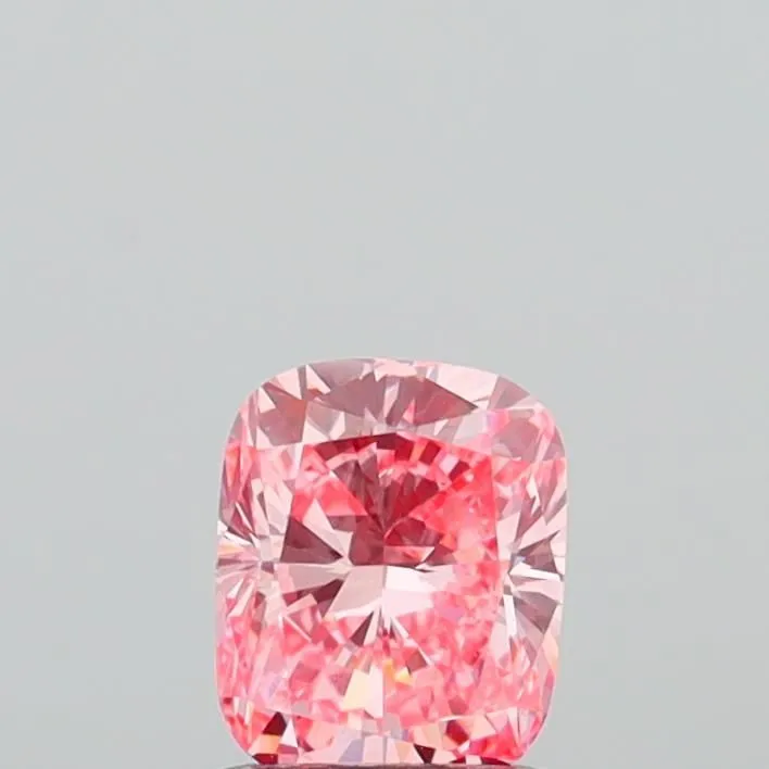 0.94ct CUSHION Fancy Vivid Pink VVS2 Coloured Lab diamond