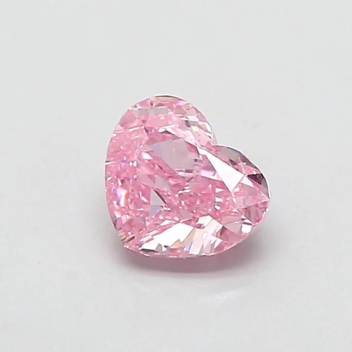 0.89ct HEART Fancy Vivid Pink VS1 Coloured Lab diamond