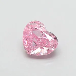 0.89ct HEART Fancy Vivid Pink VS1 Coloured Lab diamond