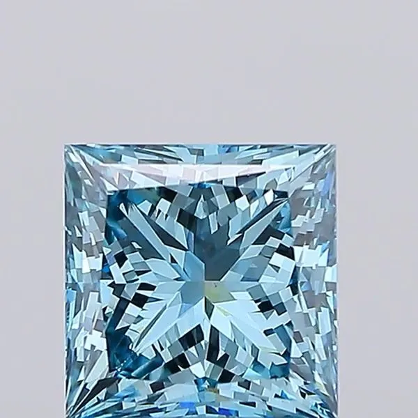4.16ct PRINCESS Fancy Vivid Blue VS1 Coloured Lab diamond