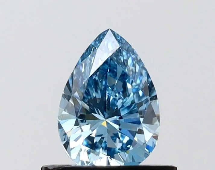 0.66ct PEAR Fancy Vivid Blue VS1 Coloured Lab diamond