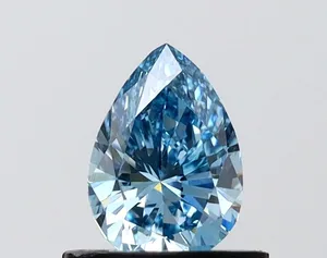 0.66ct PEAR Fancy Vivid Blue VS1 Coloured Lab diamond