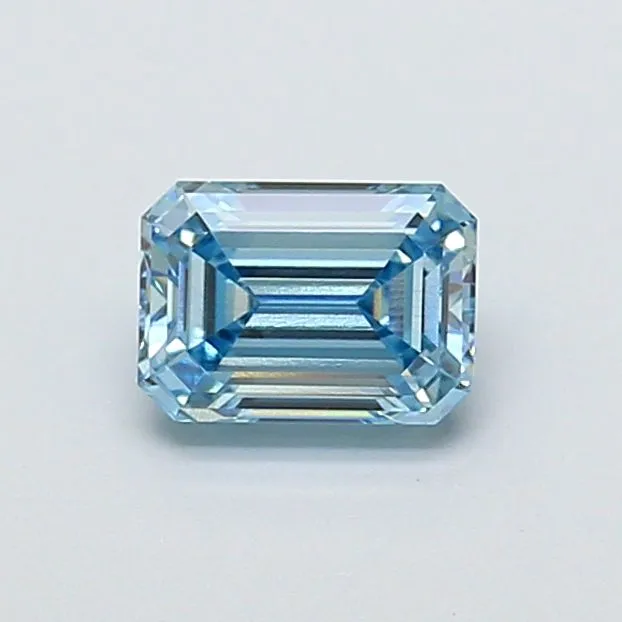 1.01ct EMERALD Fancy Vivid Blue VVS2 Coloured Lab diamond