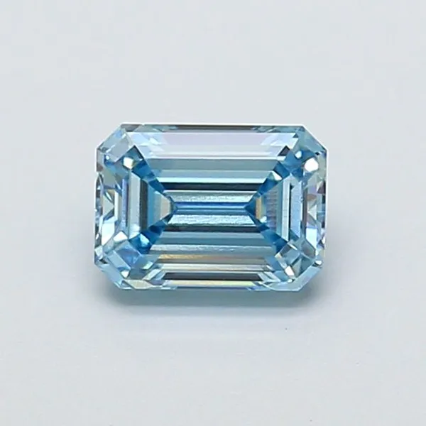 1.01ct EMERALD Fancy Vivid Blue VVS2 Coloured Lab diamond