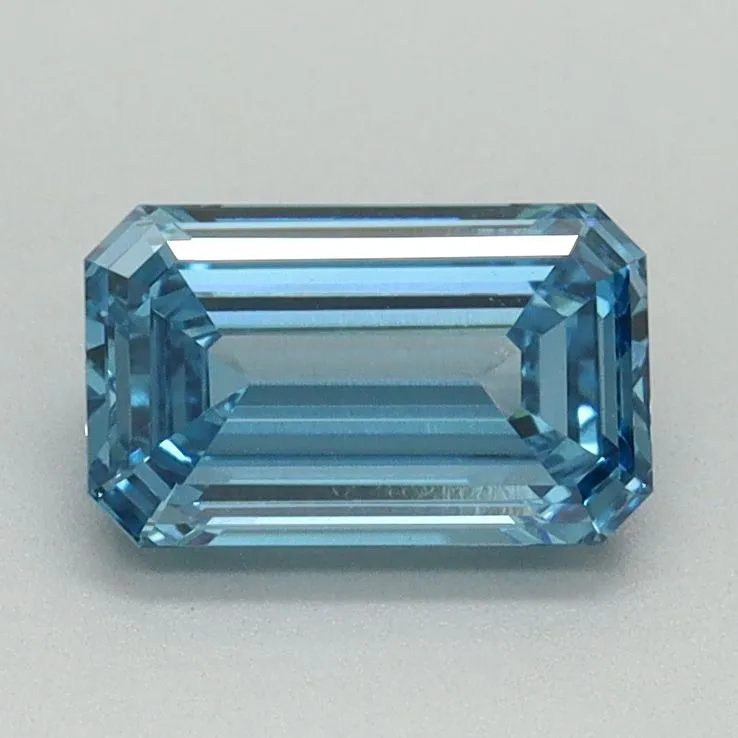 1.05ct EMERALD Fancy Vivid Blue VVS2 Coloured Lab diamond