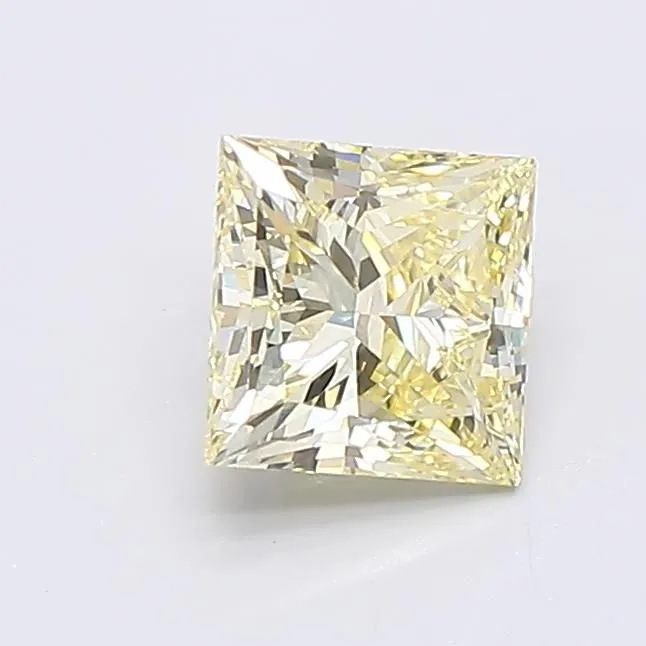 1.08ct PRINCESS Fancy Light Yellow VVS2 Coloured Lab diamond